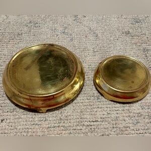 Vintage Brass Base Risers Vase Stands 6” and 4”
